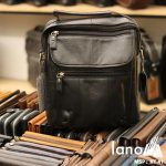 Túi xách nam dạng hộp có quai xách bằng da thật KT41 đen
