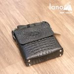 Túi Đeo Chéo Nam Da Bò Vân Cá Sấu VCS05 đen