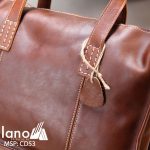 Cặp Da Bò Công Sở 2018 CD53 nâu chi tiết túi