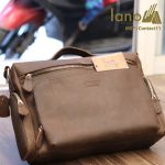 Cặp túi xách đeo chéo nam da thật Contact 11 nghiêng
