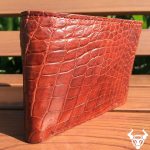 Bóp da cá sấu thật giá rẻ giảm giá - Trơn Nâu Đỏ