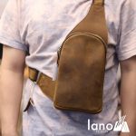 Túi da bò sáp cao cấp đeo chéo lưng cho nam TDL31 đeo trước ngực