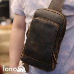 Túi đeo chéo lưng, ngực cho nam da bò sáp Lano TDL30 đeo trước ngực