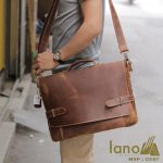 Cặp xách nam da bò sáp thời trang công sở Lano CD57 đeo vai