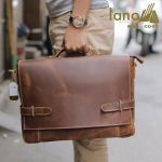 Cặp xách nam da bò sáp thời trang công sở Lano CD57 xách tay