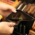 Ví da nam ba gấp logo đầu trâu sang trọng độc lạ VDN016