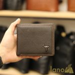 Ví da nam ngang nhỏ gọn tiện lợi VDN017 nâu bóng