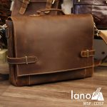 Cặp xách nam da bò sáp thời trang công sở Lano CD57 nghiêng