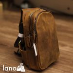 Túi da bò sáp cao cấp đeo chéo lưng cho nam TDL31 nghiêng