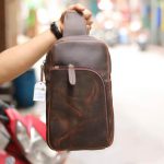 Túi da đeo ngực cho nam thời trang cá tính Lano TDL28