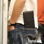 Ví cầm tay nam 2 gấp logo đầu trâu mới lạ VCTN018