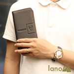 Ví cầm tay nam 2 gấp logo đầu trâu mới lạ VCTN018