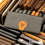 Ví cầm tay nam loại dài 2 gấp logo đầu trâu mới VCTN019