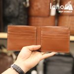 Ví da bò nam loại ngang khâu tay thủ công VDN24