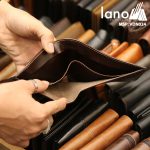 Ví da bò nam loại ngang khâu tay thủ công VDN24