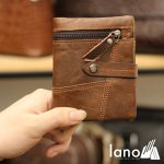Ví da đứng cho nam thời trang độc lạ có cúc bấm VDN010