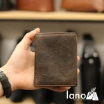 Ví đứng nam da bò sáp màu nâu sang trọng VDN006