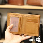 Ví đứng nam da bò sáp màu nâu sang trọng VDN006