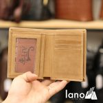 Ví đứng nam da bò sáp màu nâu sang trọng VDN006