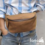 Túi đeo chéo bụng, lưng nam da thật thời trang Lano tiện lợi TDL34 nâu vàng đeo bụng