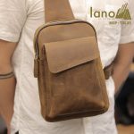 Túi da đeo chéo ngực nam Lano thời trang cao cấp TDL35 đeo trước ngực