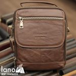 Túi đeo chéo nam mini có tay xách Lano thời Trang Contact15 nâu