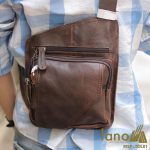 Túi đeo lưng cho nam Lano bằng da thật 001 đeo lưng