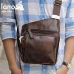 Túi đeo lưng cho nam Lano bằng da thật 001 đeo trước ngực