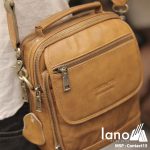 Túi đeo chéo nam mini có tay xách Lano thời Trang Contact15 vàng đeo vai