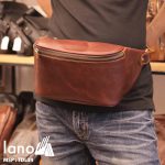 Túi đeo chéo bụng, lưng nam da thật thời trang Lano tiện lợi TDL34 đen - đeo bụng