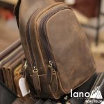 Túi da đeo trước ngực cho nam thời trang Lano cách điệu TDL36 nghiêng