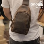 Túi da đeo trước ngực cho nam thời trang Lano cách điệu TDL36 đeo lưng