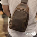 Túi da đeo trước ngực cho nam thời trang Lano cách điệu TDL36 đeo lưng