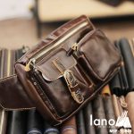 Túi đeo bụng da thật thời trang Lano nam tính TĐB 003 nghiêng