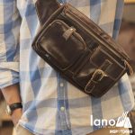 Túi đeo bụng da thật thời trang Lano nam tính TĐB 003 đeo trước ngực