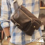 Túi đeo bụng nam da thật thời trang Lano tuyệt đẹp TĐB 002 đeo trước ngực