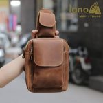 Túi đeo chéo lưng, ngực da thật thời trang cao cấp TDL33 vàng