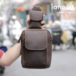 Túi đeo chéo lưng, ngực da thật thời trang cao cấp TDL33 nâu