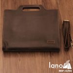 Túi cầm tay nam Lano da thật sang trọng lịch lãm tiện dụng CLT004 mặt sau