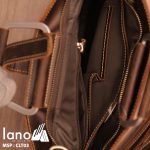 Túi da nam cầm tay thời trang Lano gọn nhẹ CLT003 bên trong