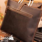 Túi da nam cầm tay thời trang Lano gọn nhẹ CLT003 mặt sau