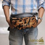 Túi đeo chéo bụng da bò thời trang Lano phong cách TĐB004 đeo bụng