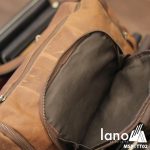 Túi trống du lịch da thật thời trang Lano tiện lợi TT02 bên trong