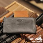 Ví cầm tay nam da bò thật Hautton mẫu mới nhất Lano 2018 đen bóng
