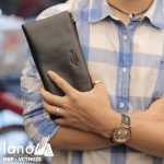Ví cầm tay nam da bò thật Hautton mẫu mới nhất Lano 2018 đen - cầm tay