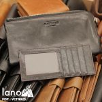 Ví cầm tay nam da bò thật Hautton mẫu mới nhất Lano 2018 đen bên trong