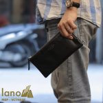 Ví cầm tay nam da bò thật Hautton mẫu mới nhất Lano 2018 đen - cầm tay