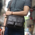 Túi da đeo chéo nam Lano thời trang tiện lợi mới 2018 KT88