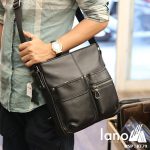 Túi da nam Lano đeo chéo thời trang da bò thật KT79 - đeo chéo