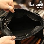 Túi da nam Lano đeo chéo thời trang da bò thật KT79 - bên trong